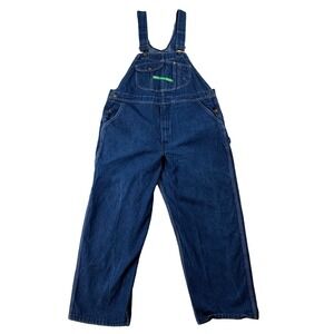 VTG Key Apparel Dark Wash Blue Denim Bib Overall 40x28 Workwear Utility Chic 90s